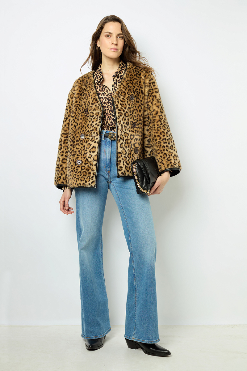 LAISSA - Укороченное пальто с леопардовым принтом