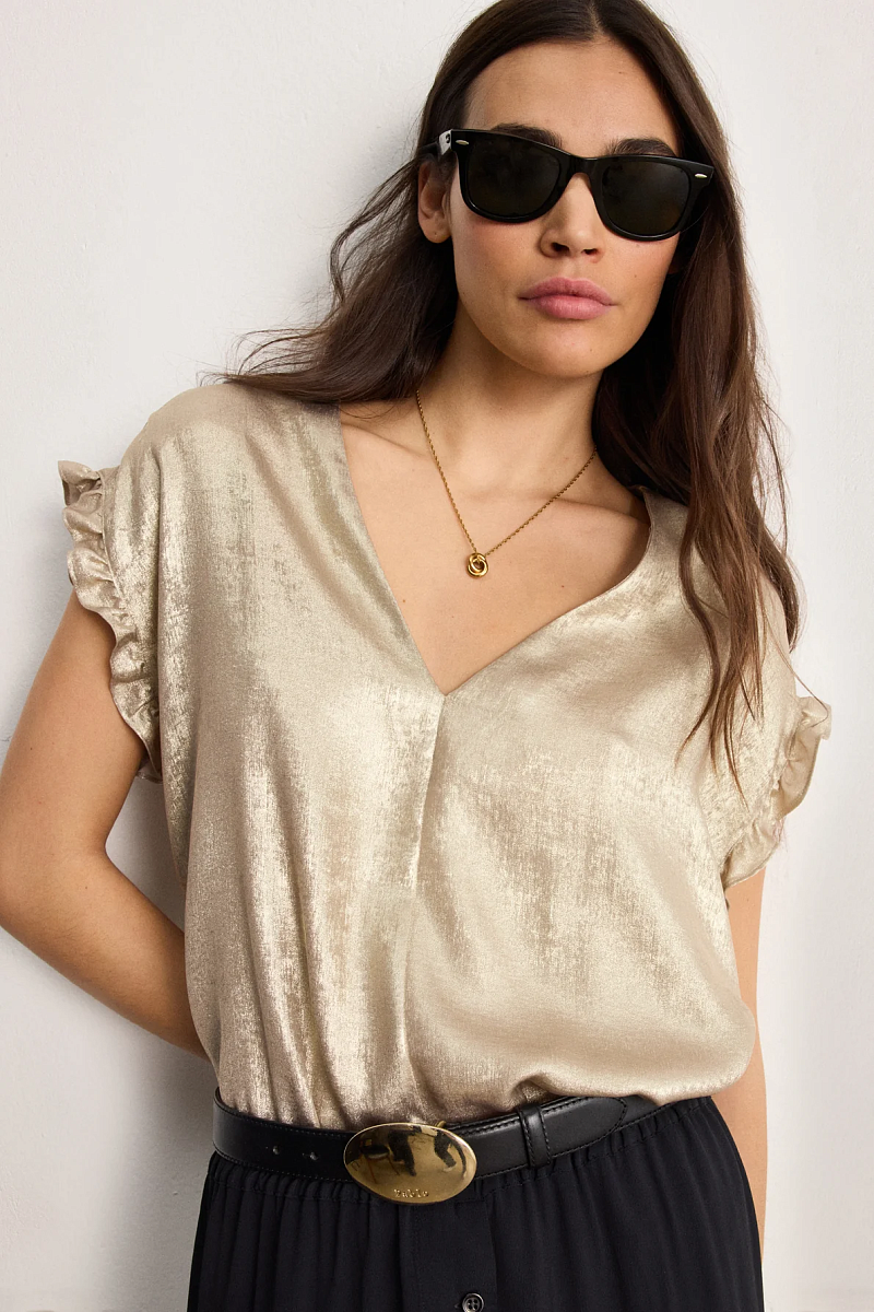 CIA- Золотистый топ с оборками