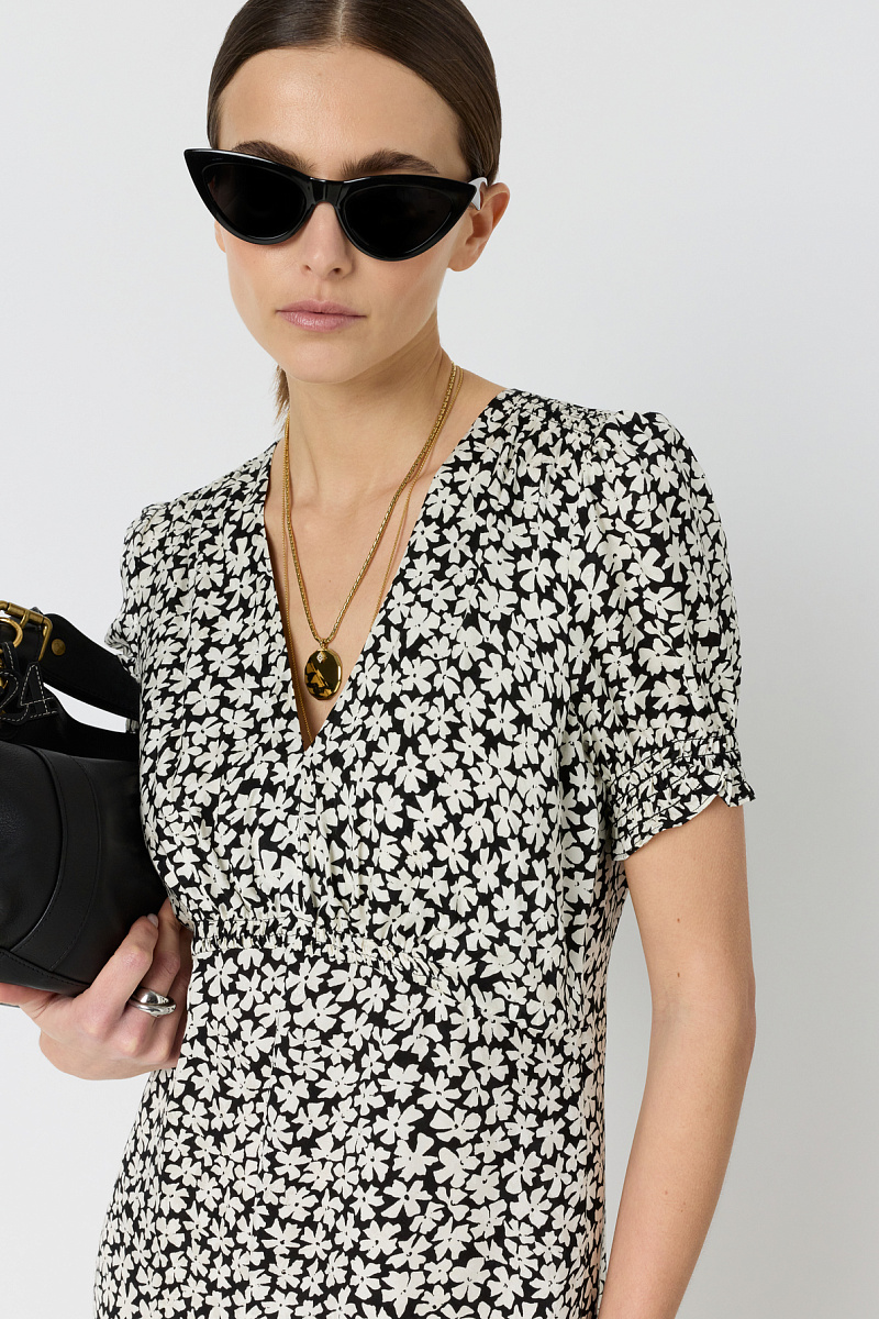 ROSI - Черное платье макси с цветочным принтом