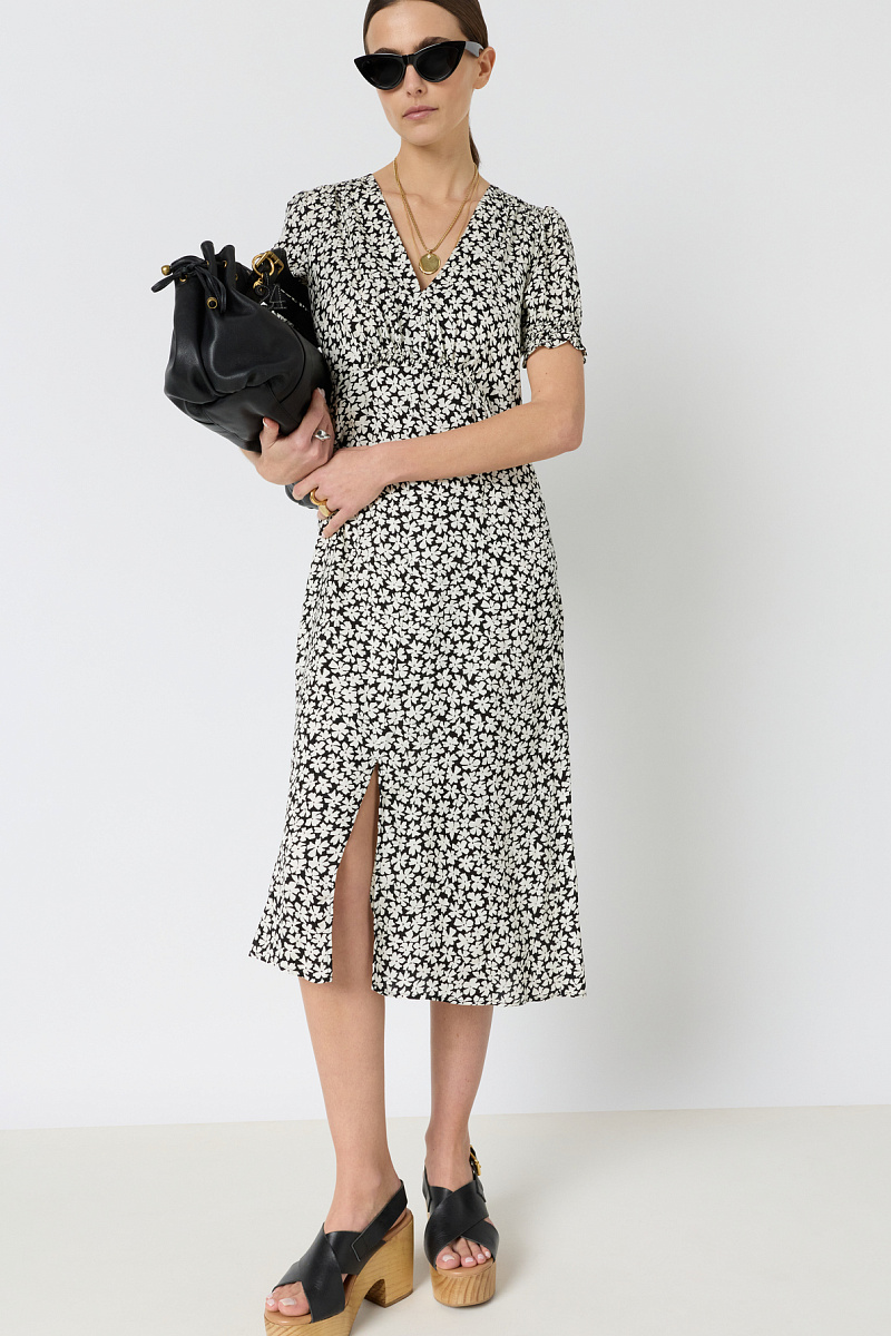 ROSI - Черное платье макси с цветочным принтом