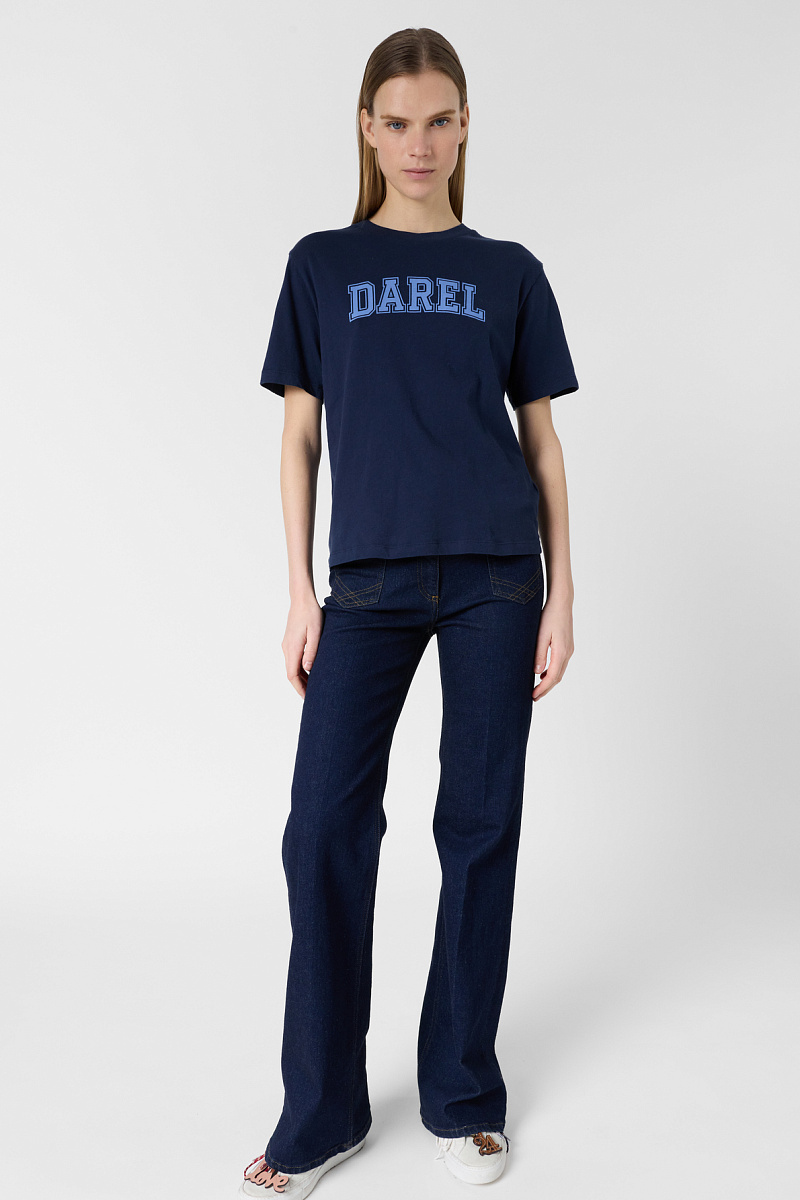 MELLY - Синяя футболка из хлопка с надписью