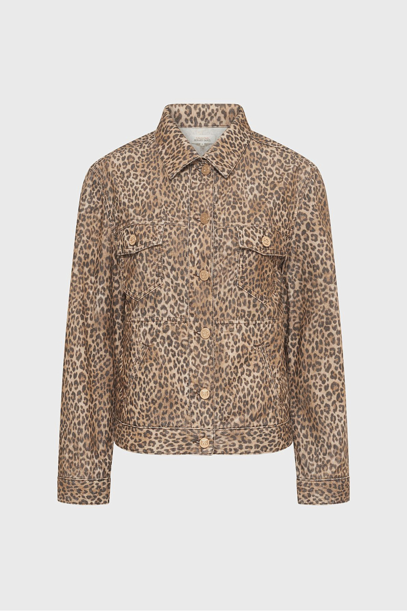 NERINE - Укороченная бархатная куртка с леопардовым принтом