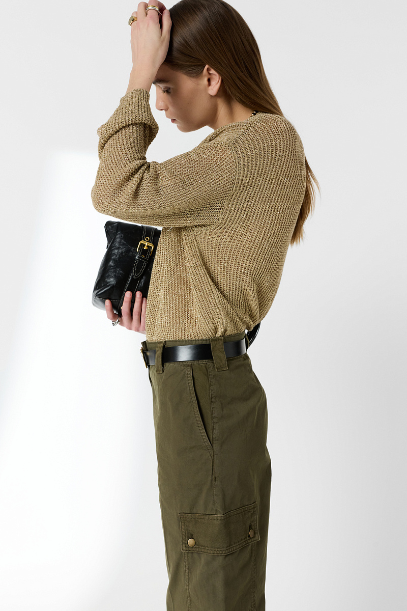 AMAELLE - Брюки из хлопоковой ткани в военном стиле