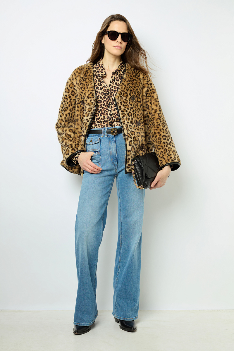 LAISSA - Укороченное пальто с леопардовым принтом