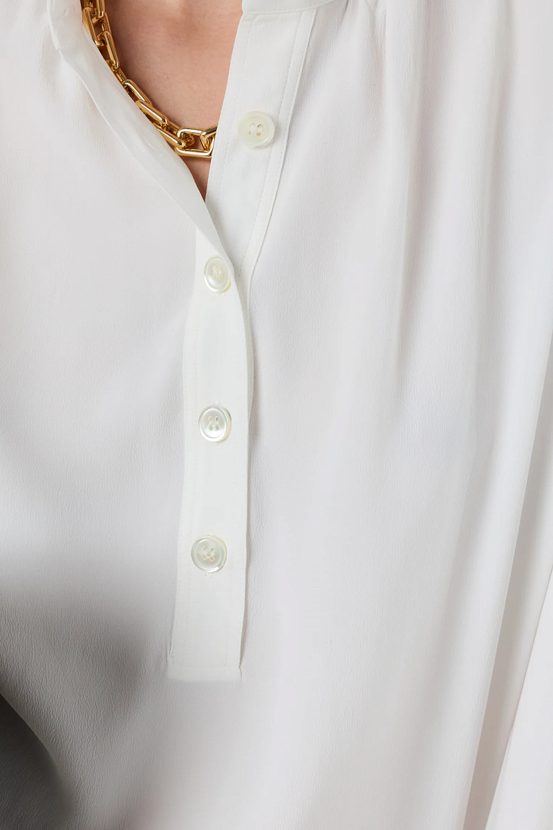 CEZANNE - Белая свободная блуза с тунисским воротником