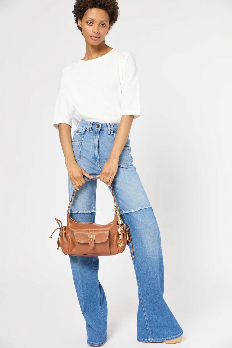 LE EMA - Кожаная сумка-хобо с карманами