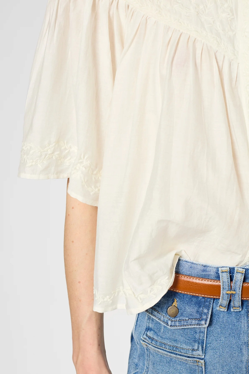 UGUETTE - Блуза из хлопка и шелка с вышивкой