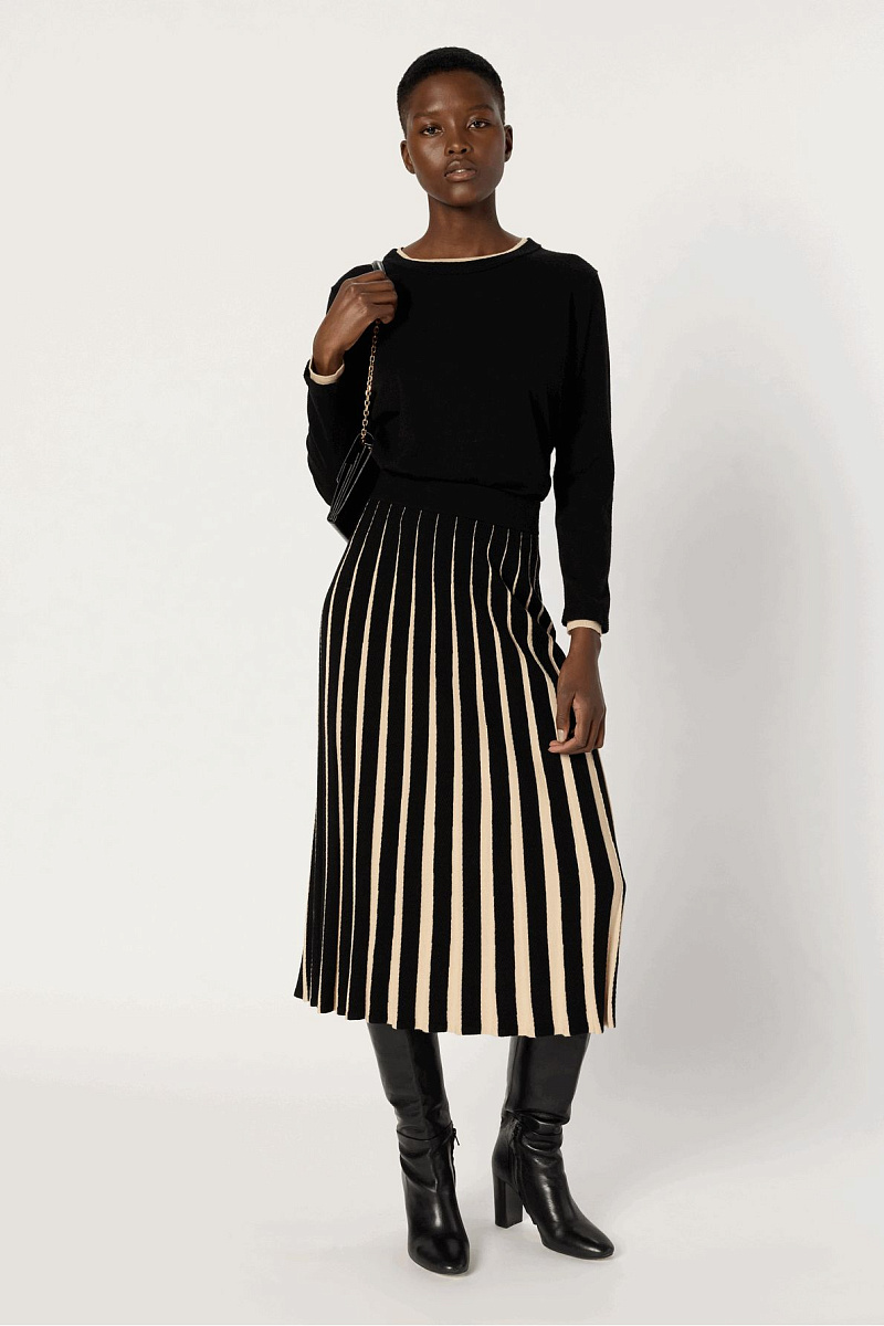 BIBIANE - Плиссированная контрастная юбка-миди