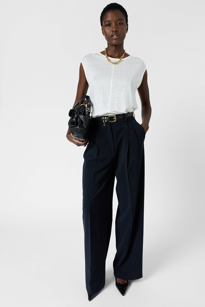 MICHELE - Белая льняная майка