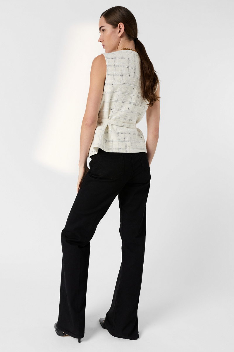 TILLIE - Белый жилет из твида в клетку