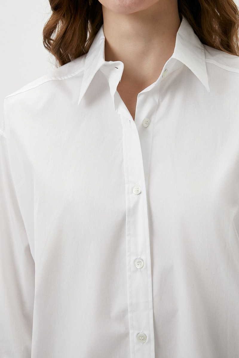 Однотонная рубашка из хлопка