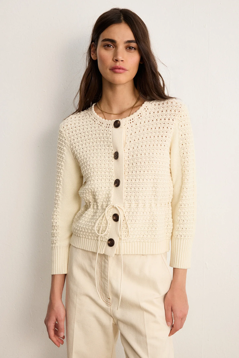 LILIANE - Белый вязаный кардиган