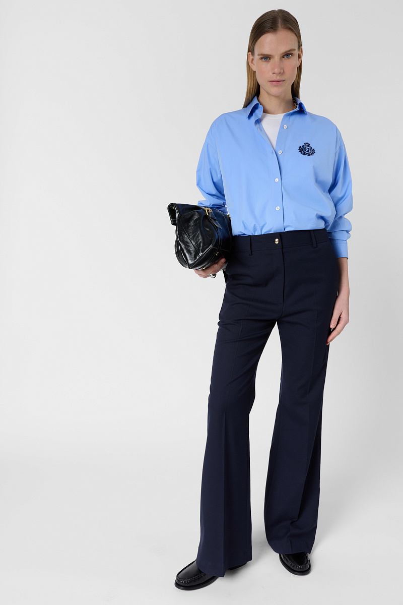 ALIYAH - Костюмные брюки прямого кроя темно-синего цвета