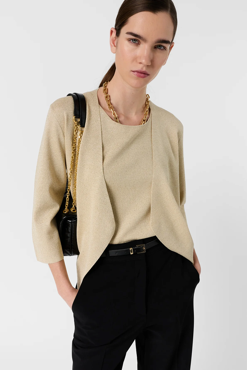 LAVINA - Золотистый кардиган из микрофибры