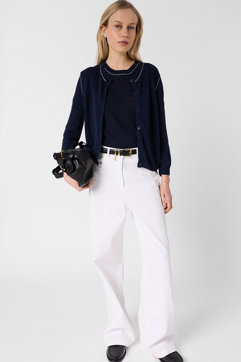 LORYS - Синий кардиган из смесового льна