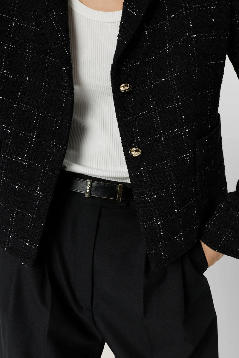 TIANA - Черный жакет из твида в клетку