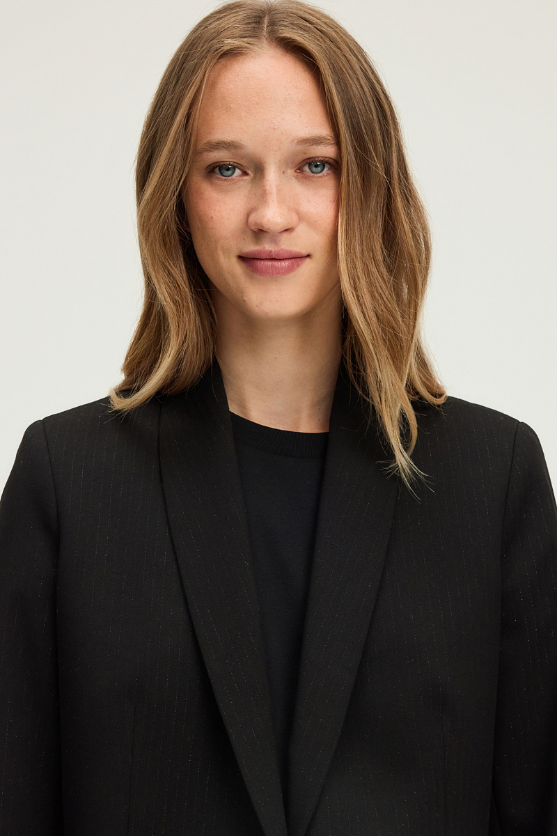 NAJIA - Костюмный жакет в тонкую полоску с люрексом