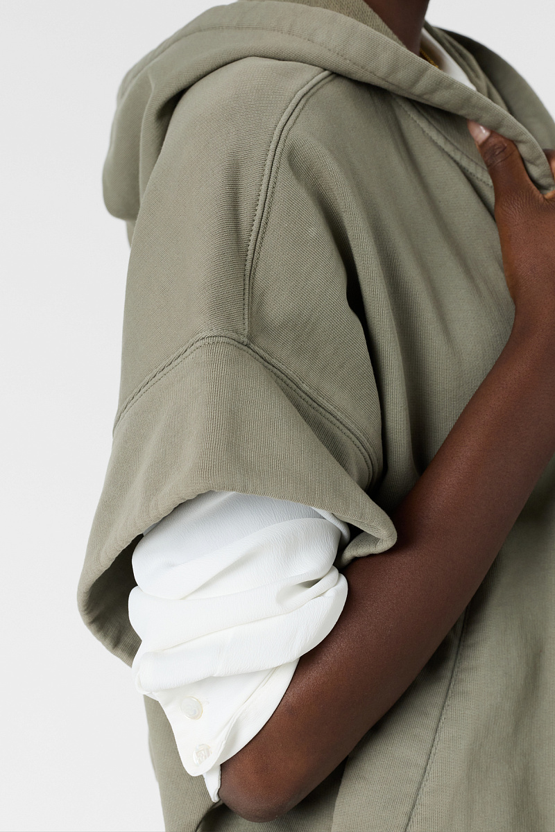 MILENE - Жилет-худи на молнии с капюшоном в цвете хаки