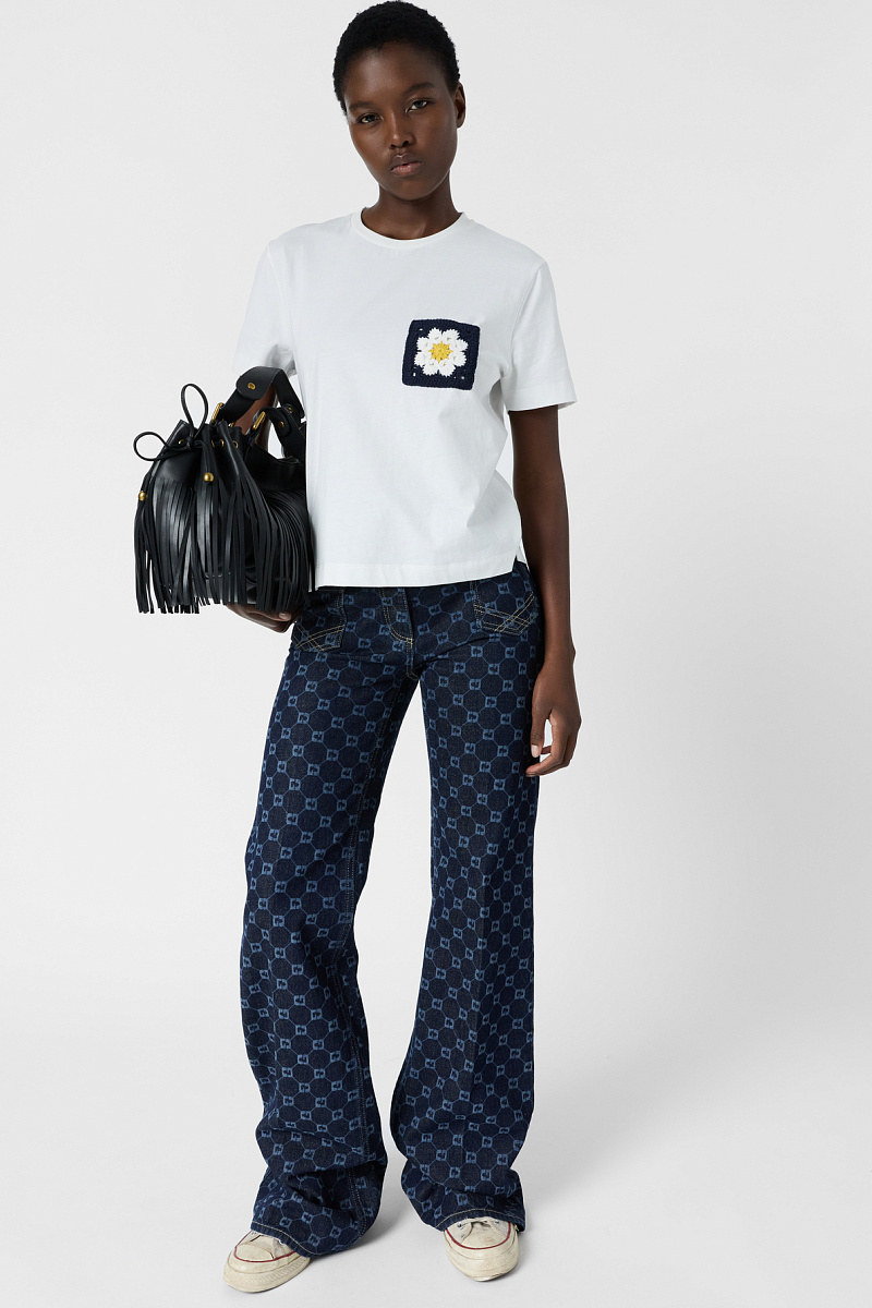 MELVINE - Белая футболка с вышитым карманом