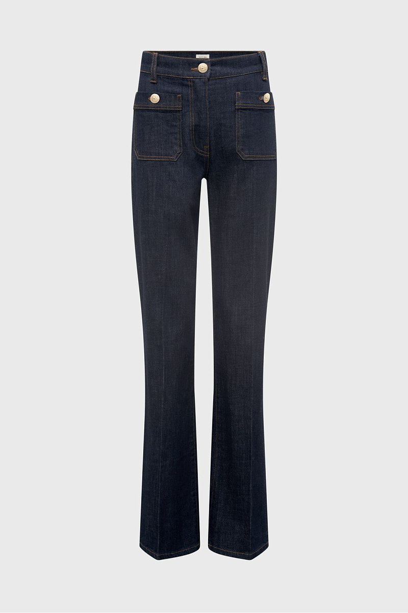 CLEMA - Прямые джинсы с золотистыми пуговицами
