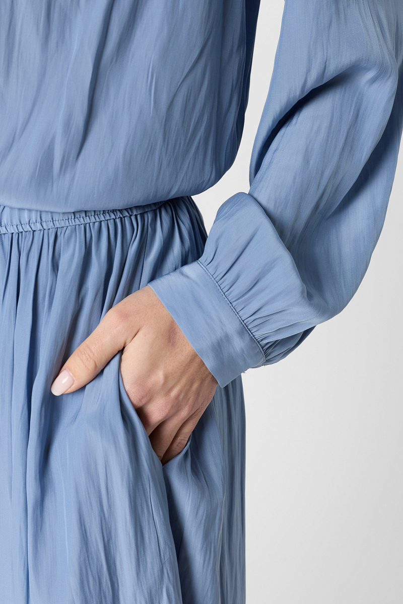 JULIAH - Голубая плиссированная юбка миди