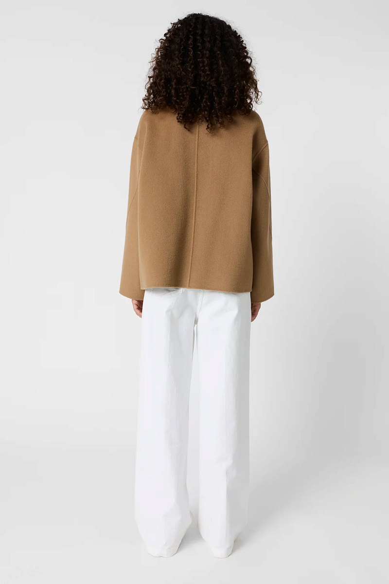 PERRINEA -  Короткое пальто из двусторонней шерсти в цвете кэмел