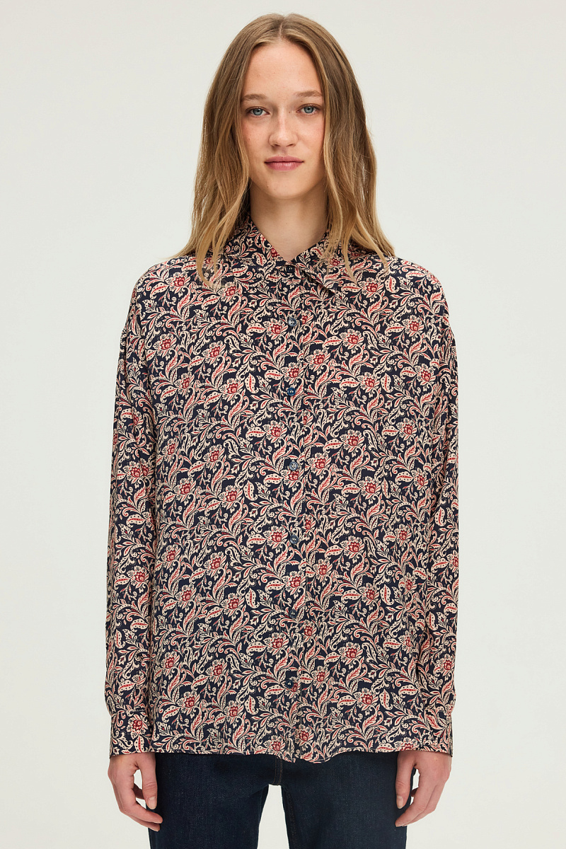 ALHENA - Блуза из 100% вискозы с растительным принтом