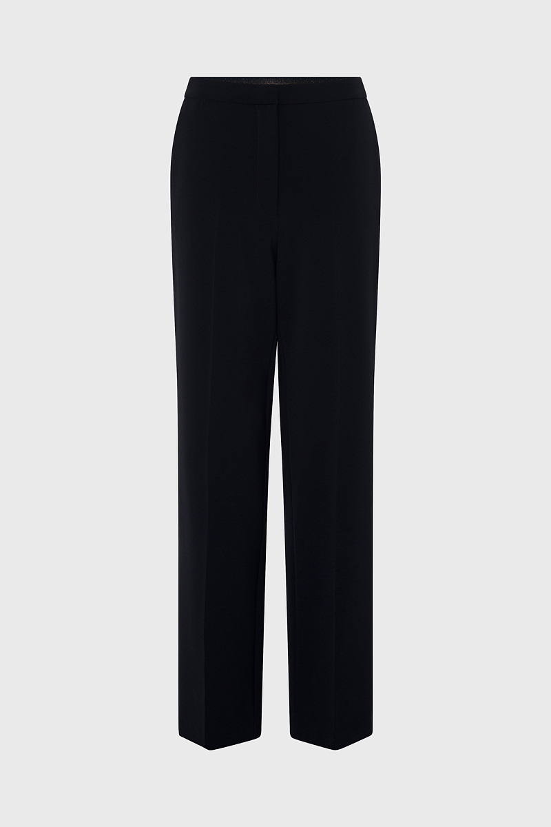 Черные прямые брюки с эластичным поясом