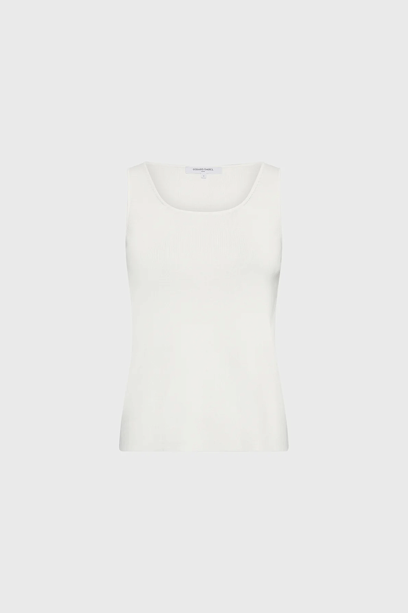 LUCINA - Белый базовый топ из микрофибры