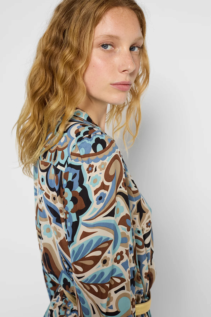 PIO - Длинное эластичное платье в винтажном стиле с цветочным принтом