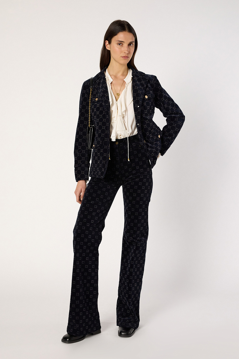 ANNA - Брюки из бархата с монограммой