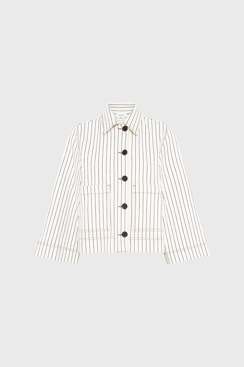 TAMEA - Белая джинсовая куртка в полоску