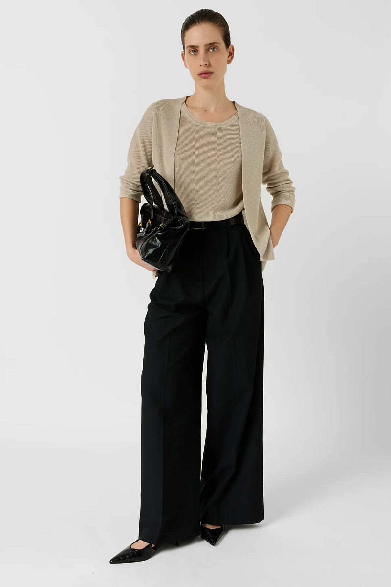 LORINA - Бежевый вязаный кардиган