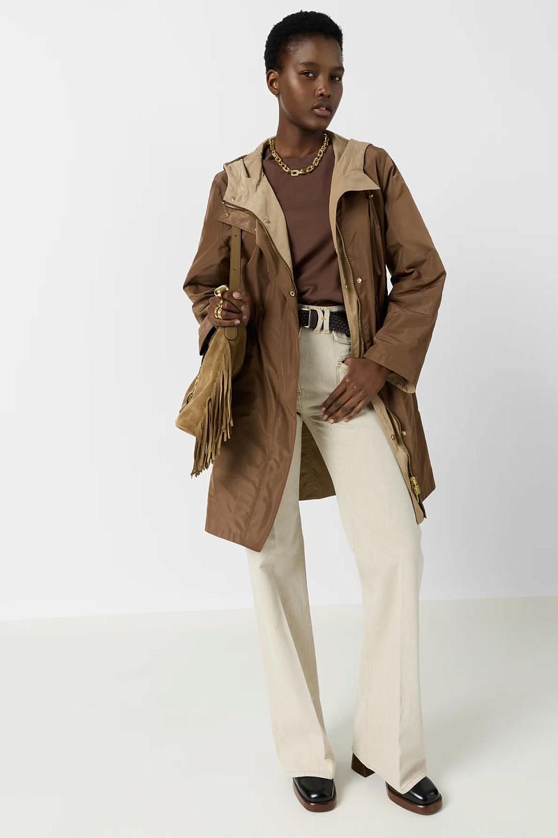 JANNIS - Бежевая двусторонняя парка с капюшоном