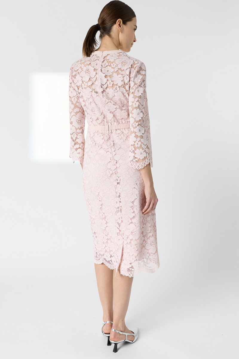 RADIA - Нежно-розовое кружевное платье в длине миди