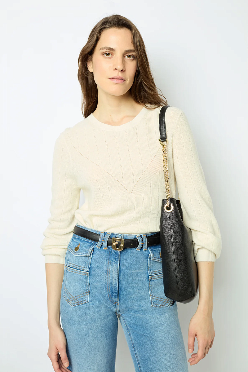 JANINE - Пуловер с круглым вырезом из тонкой шерсти