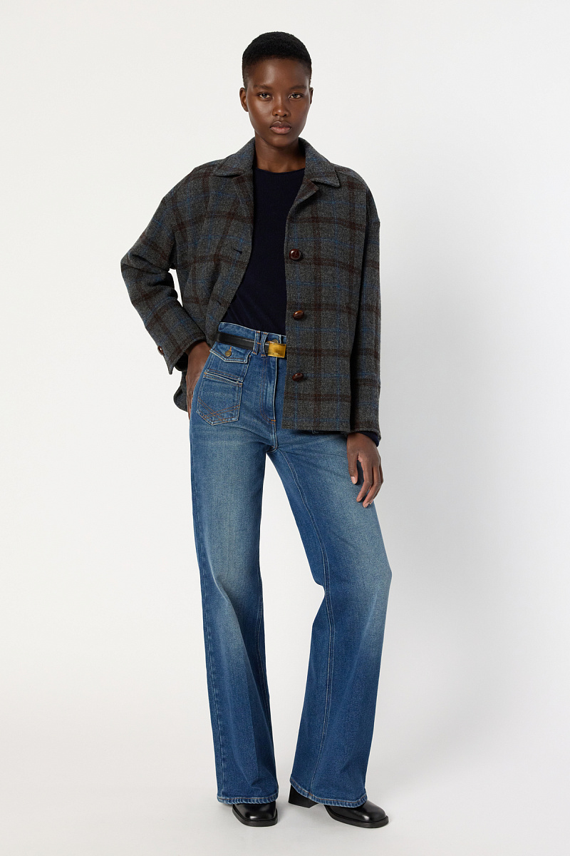 NELL - Полупальто из 100% шерсти в клетку