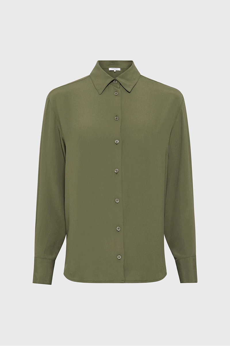 AGATHE - Блуза цвета хаки из мягкой смесовой ткани