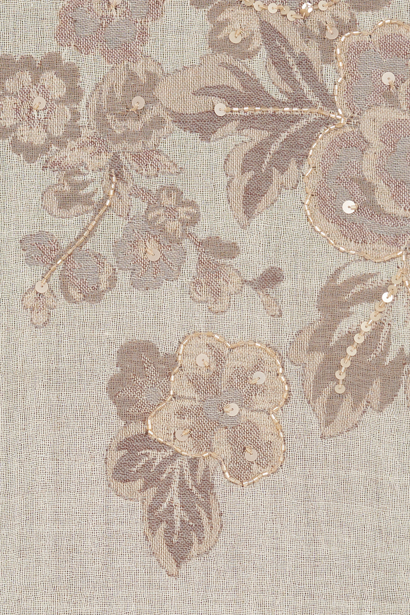 ROSETTA - Шарф из 100% шерсти с крупными цветами и бисером