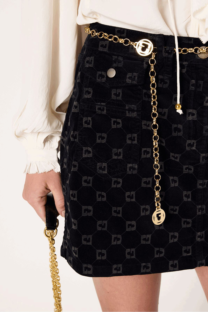 IMMA - Бархатная мини-юбка с монограммой