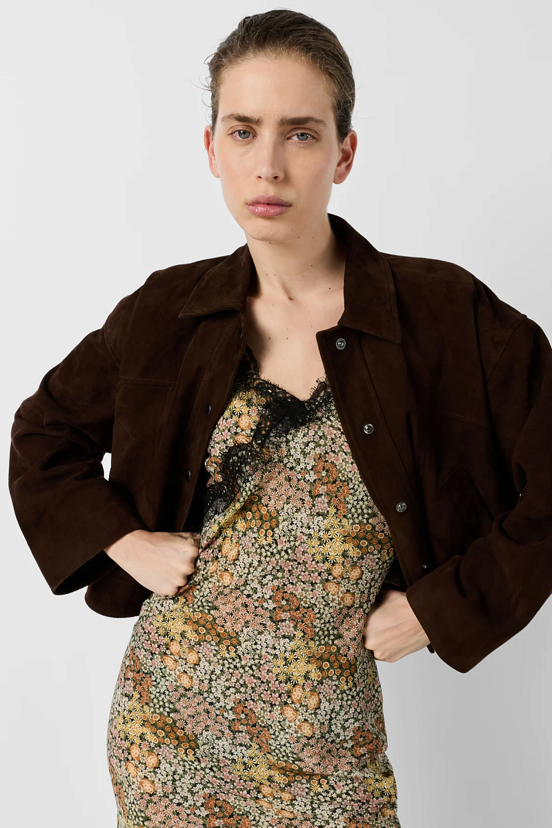 TAO - Коричневая куртка-бомбер из замши