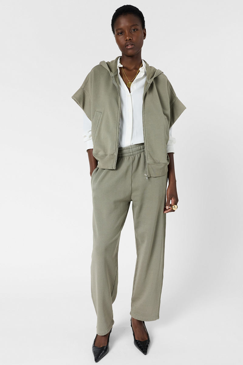 MILENE - Жилет-худи на молнии с капюшоном в цвете хаки