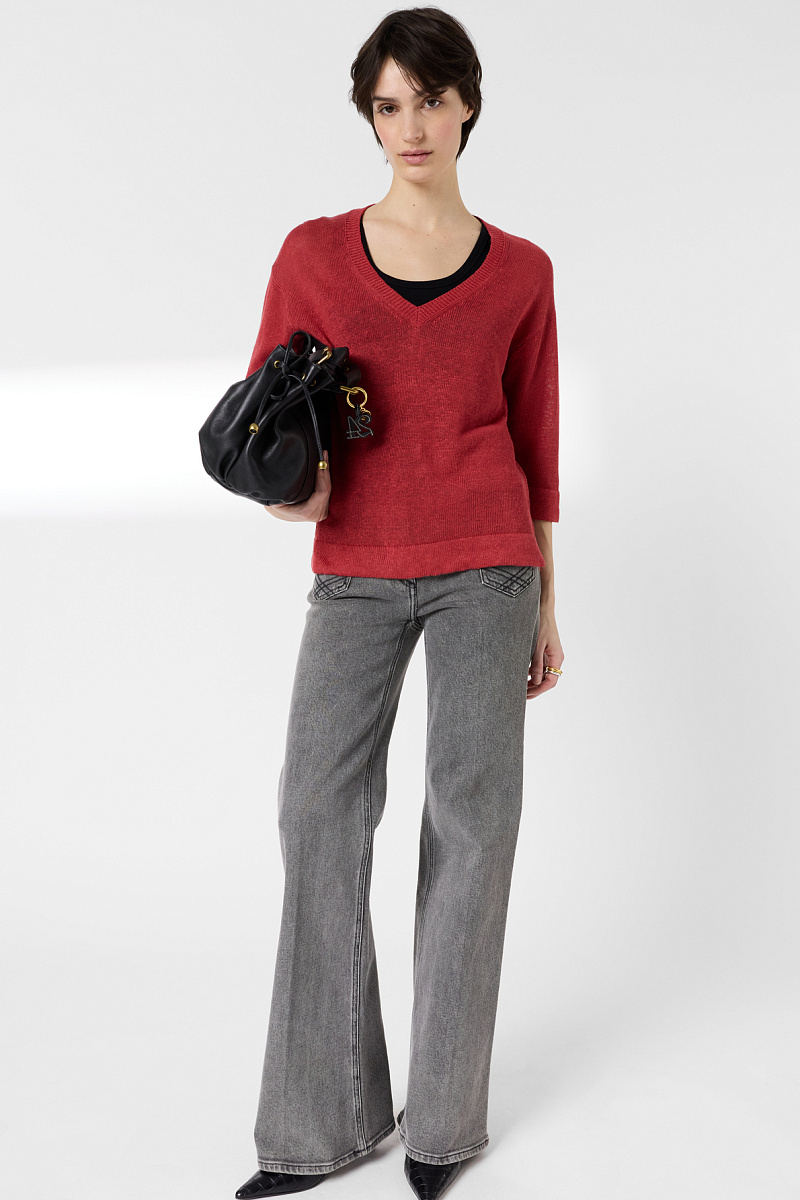 LYLOU - Пуловер из льна свободного кроя в красном цвете