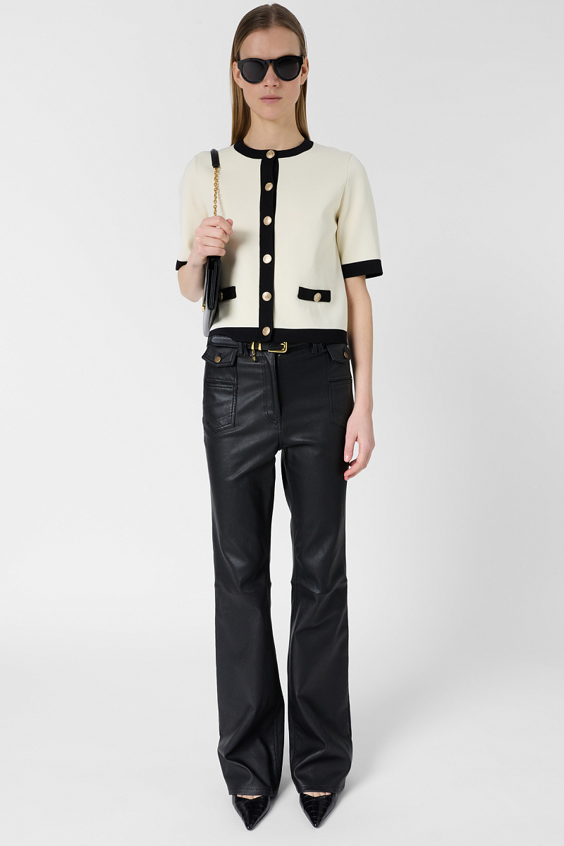 LAILA - Черно-белый вязаный кардиган в ретростиле