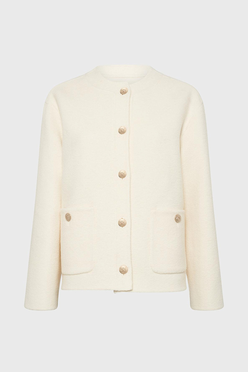 Жакет из смесовой шерсти с круглым вырезом