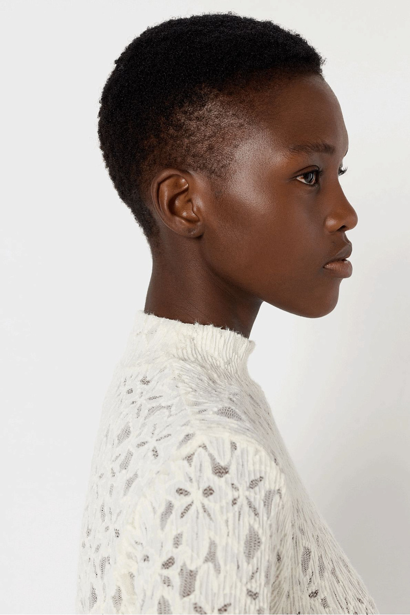 HARMONIE - Тонкая кружевная водолазка с высоким воротником