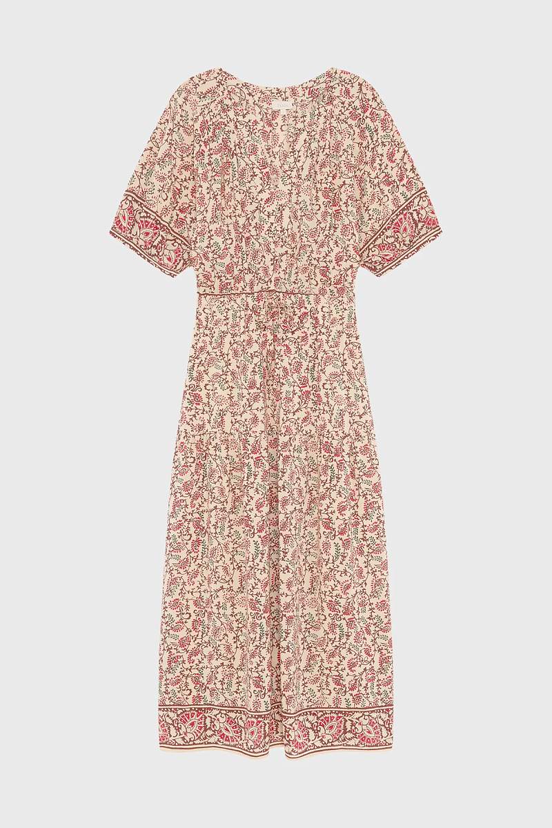 APPLE - Длинное приталенное платье с растительным принтом