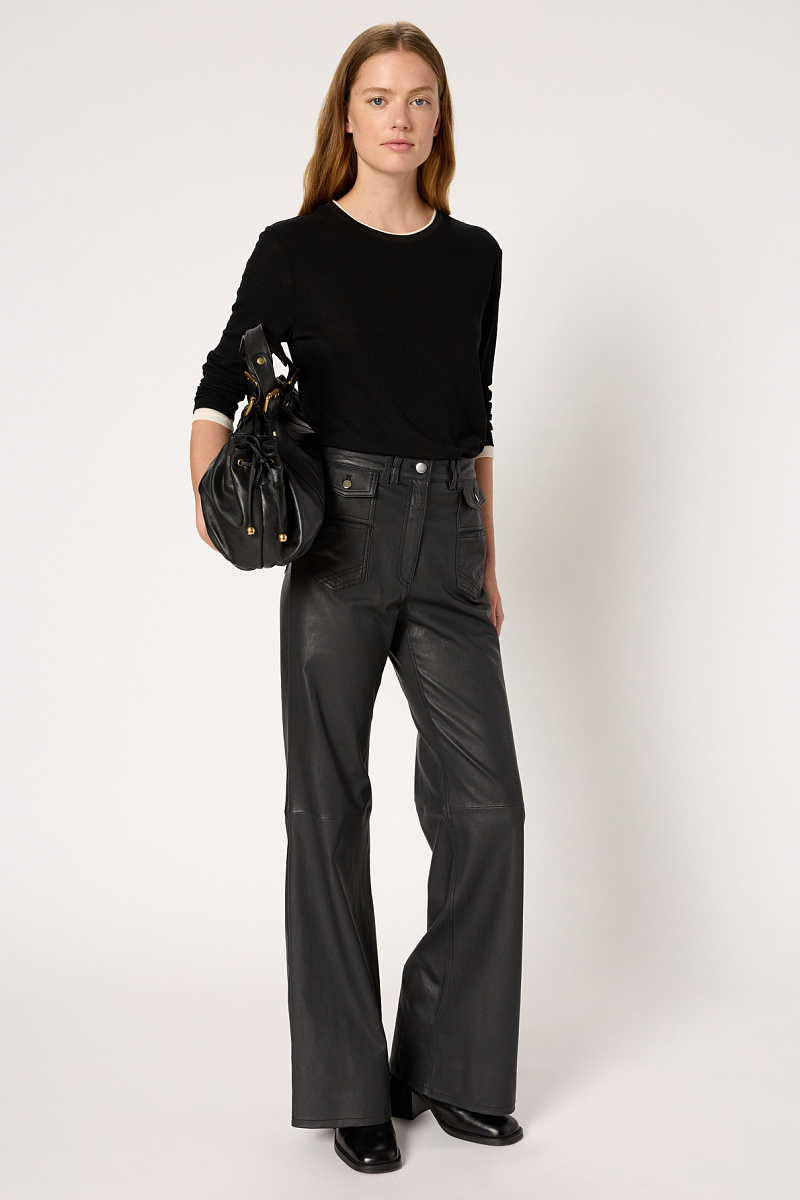CYNTHIA - Кожаные брюки-клеш