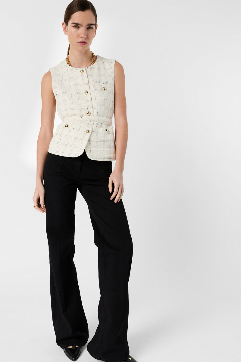 TILLIE - Белый жилет из твида в клетку