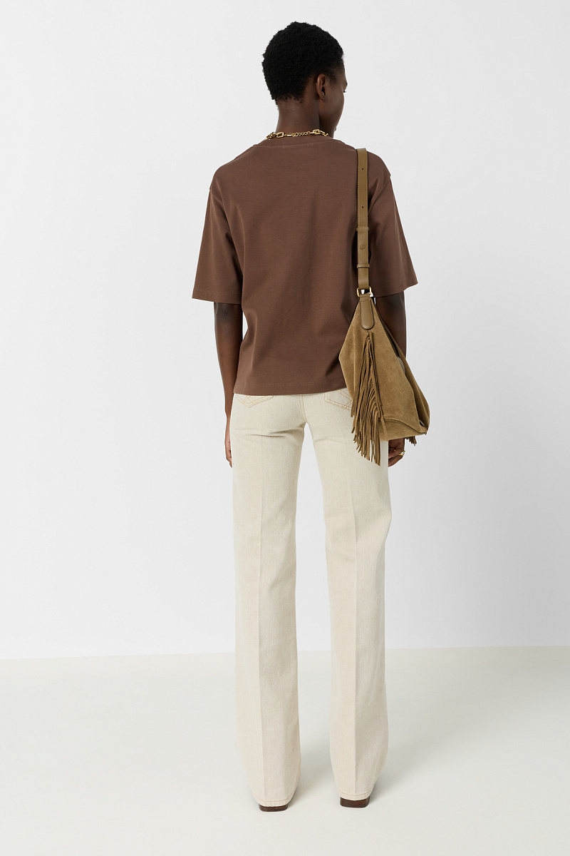 Коричневая футболка из хлопка